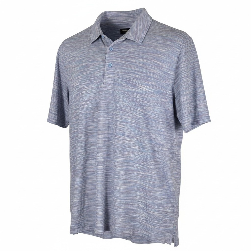 Johnston & Murphy Mens XL Space Dye‎ Blue Purple Organic Cotton Polo Shirt